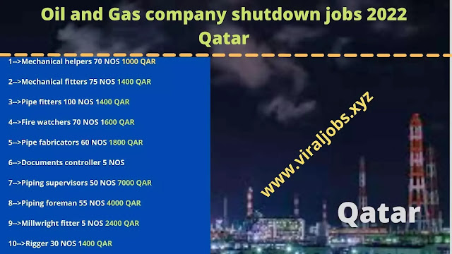 Qatar Oil and Gas company shutdown jobs 2022